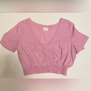 Abound Vneck Crop Top Purple Pink XS